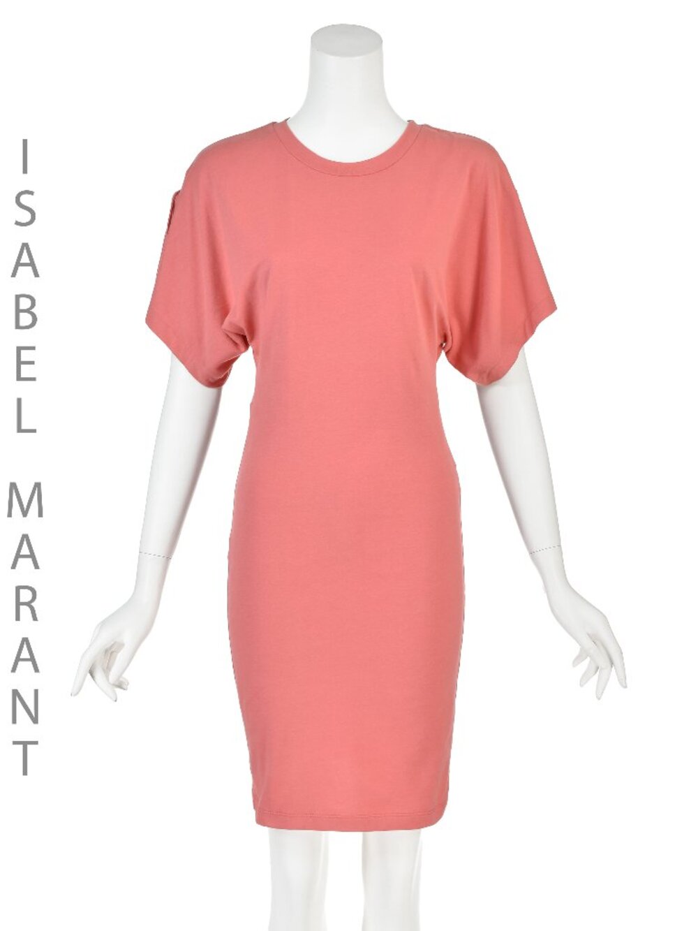 ISABEL MARANT Coral Cotton Mini Dress with Wide Slit Sleeves, SZ XS SM NWT